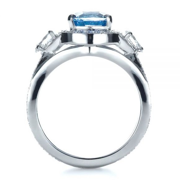 "925 Silver Plated Blue Exquisite, Noble Cross Ring, FB16FA1051 - Picture 7 of 8